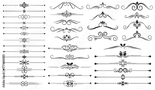 Elegant vector ornamental dividers and decorative flourishes for wedding invitations and typography design