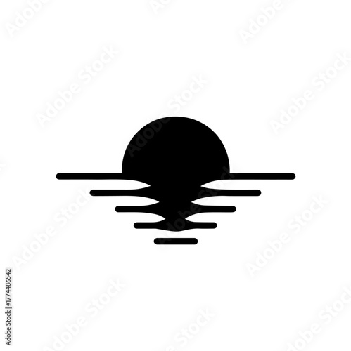 Sunset Over Calm Water vector