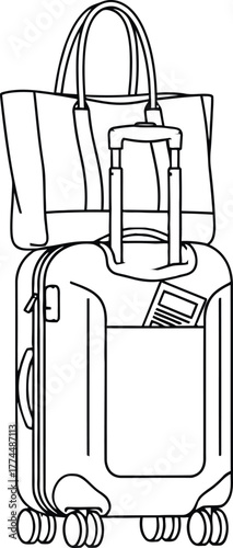 Orange suitcase and tote bag travel essentials packing luggage