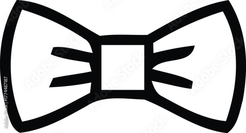 Simple black and white bow tie icon for design