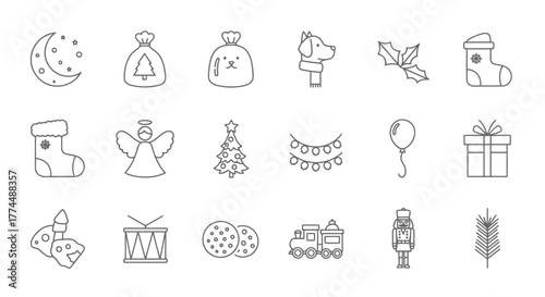 Festive Icons A charming vector collection for Christmas projects and seasonal designs