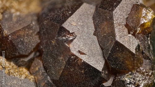 Macro almandine garnet from Dalnegorsk deposit, Russia — sharp hexahedral symmetry of cubic system. Perfect for mineralogy, collections and scientific study
