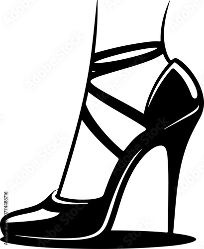 sketch doodle pole dance heel shoe silhouette vector illustration