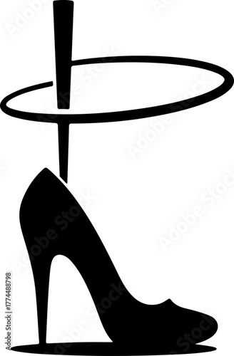 sketch doodle pole dance heel shoe silhouette vector illustration