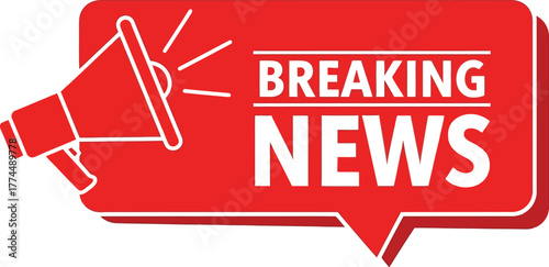 Breaking news announcement urgent update latest headlines vector