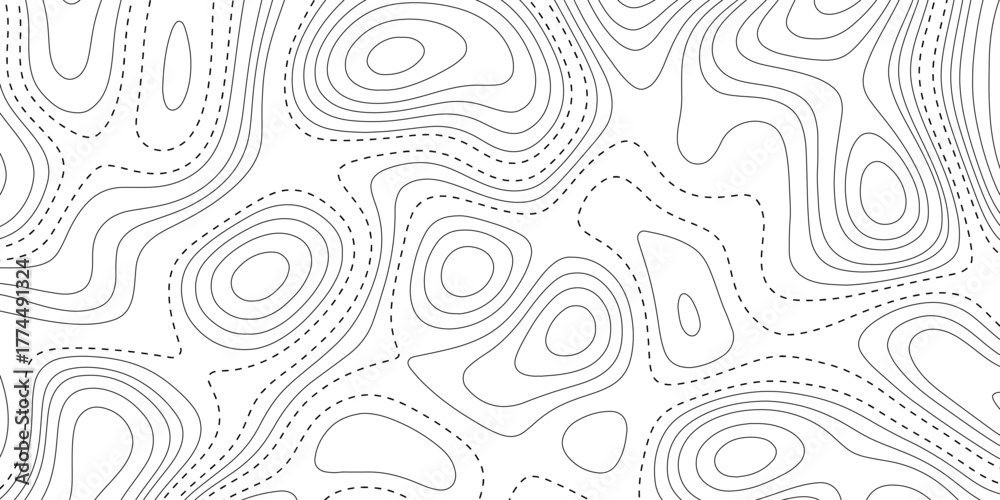 Fototapeta premium Topographic Background. Abstract wavy and curved lines background. Abstract geometric topographic contour map background Free Vector