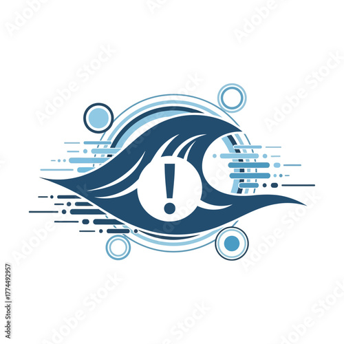 Tsunami warning symbol and bright caution colors for World Tsunami Awareness Day, warning, safety, tsunami