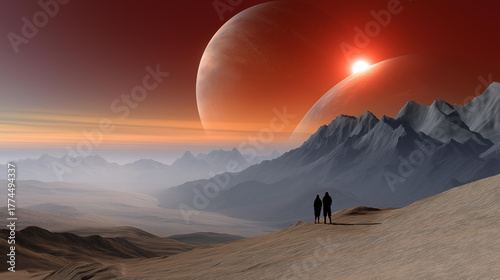 Exoplanet discovery: astronomers at console, data confirming, worlds new, photorealistic peeked by a exoplanet hunter photographer.