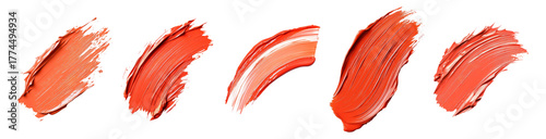 Vibrant Orange Paint Strokes on Black Background for Artistic Projects, Isolated on Transparent, white background