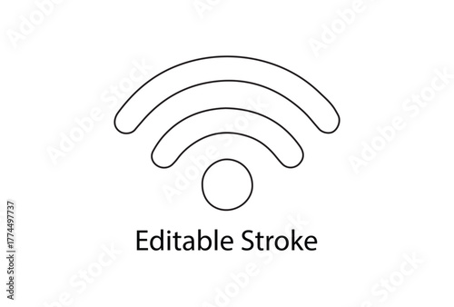 Wi-Fi line icon, wireless communication symbol line art vector illustration