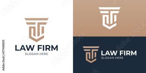 Creative simple law firm logo template. Modern law and firm with Abstract monogram initials L and F logo design vector illustration.