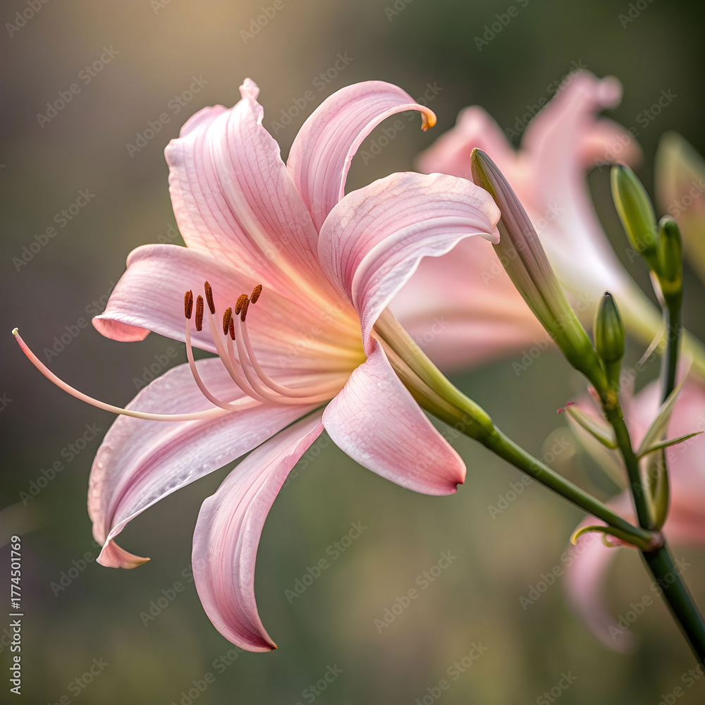 Fototapeta premium a pink lily flower