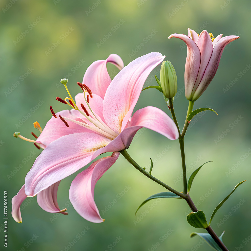 Fototapeta premium a pink lily flower