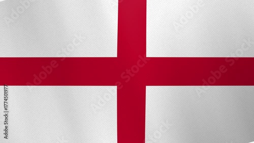 The flag of England. Realistic waving animation. Standard color. Seamless 4K video footage. Detailed cloth texture, natural
