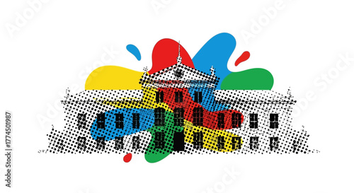 Colorful Abstract Building Art.