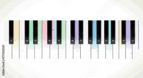 Colorful Piano Keys: A Musical Spectrum.