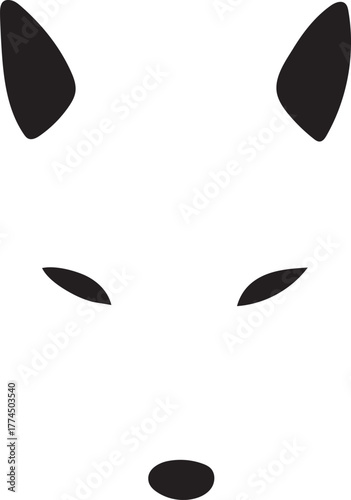 Minimalist fox face design for modern logos, nature brands, and wildlife campaigns with clean, simple aesthetic
