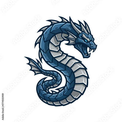 Futuristic cyborg arm with a clenched fist holding a symbol of electric power, a mascot design for technology or gaming