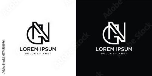 monogram letter GN logo is made with lines, a design for a luxurious, elegant and simple business.