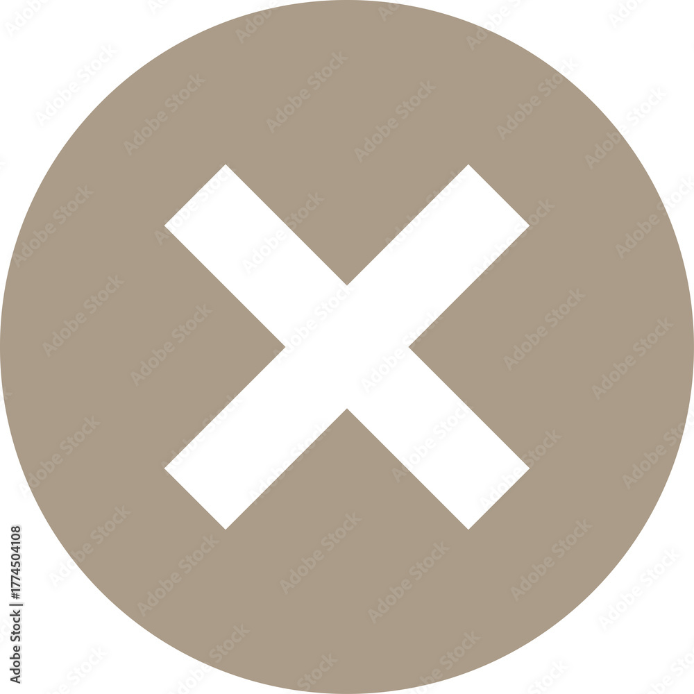 Fototapeta premium Cross mark symbol inside a circle against a transparent background