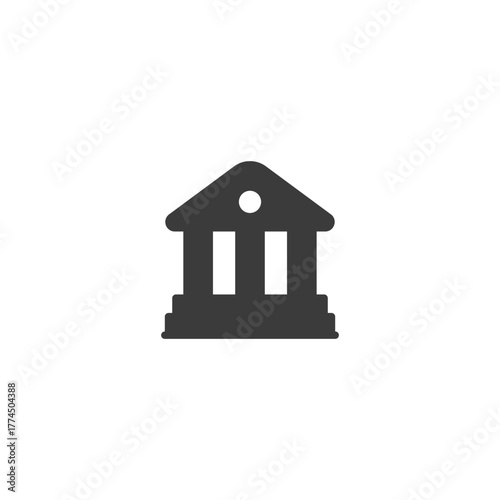 Bank building, linear icon. Finance institution and investment management