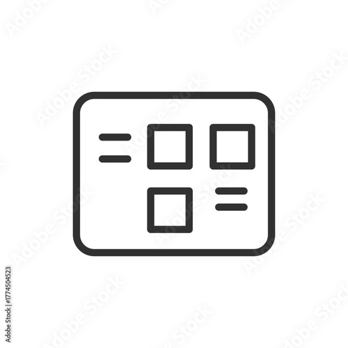 Kanban board, linear icon. Task organization and agile workflow. Line with editable stroke.