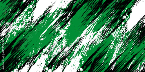 Modern grunge background in green, black and white colors with space for text. eps 10