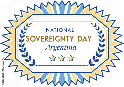 Day of National Sovereignty Celebration in Argentina Illustration. Argentina Sovereignty Day Patriotic Celebration Artwork. National Sovereignty Day Argentina Cultural Concept. Argentine Flag