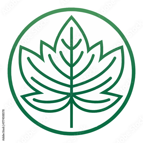 Maple Leaf / Cannabis Leaf Monoline Logo Icon