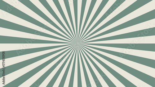 Sunburst Background with Olive Green and Soft Beige — Natural Modern Abstract Vector Design