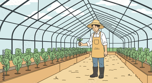 woman in greenhouse