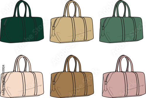 Collection of Stylish Duffel Bags in Various Colors A Fashionable Accessory for Travel and Everyday Use