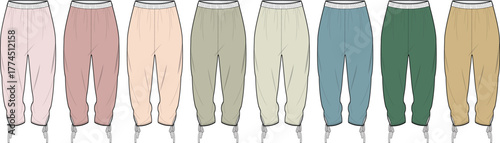 Stylish Collection of Colorful Women's Pants in Various Hues Fashionable Apparel Designs