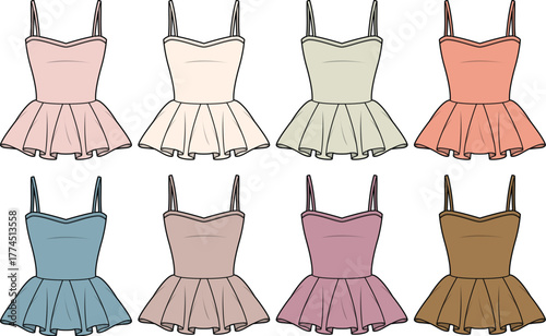 Variations of Ballet Dresses in Different Colors A Fashion Design