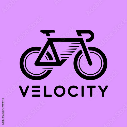 Velocity Bicycle Vector Logo Design