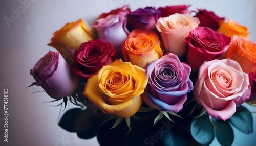 A Bouquet Of Roses A Beautiful Bouquet Of Colorful Roses A Symbol Of Beauty And Affection The Floral Arrangement Adds A Touch Of Elegance And Charm