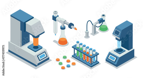 Isometric laboratory equipment for scientific research and testing