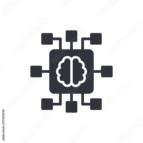 Brain Chip Connection System Artificial Intelligence Concept