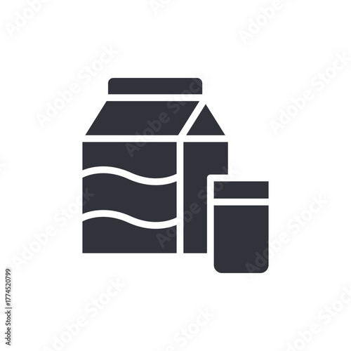 Dairy Product Container With Small Drink Glass Icon