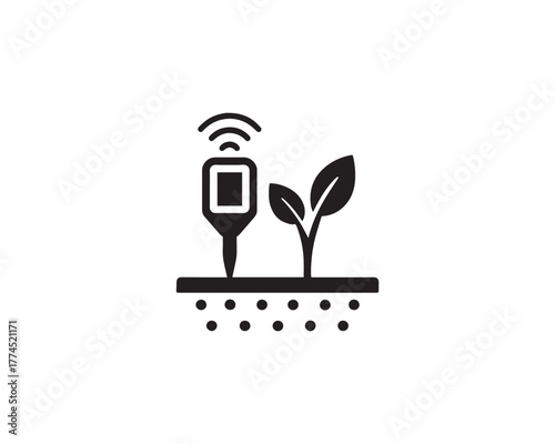 Smart farming sensor icon vector design illustration.