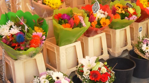 Colorful Flower Bouquets at French Market
