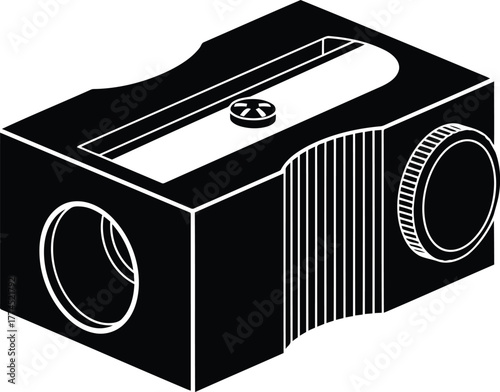 Modern handheld pencil sharpener compact stationery tool office school supplies vector