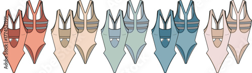 Collection of Women's Swimsuits in Various Colors and Designs for Summer Fashion