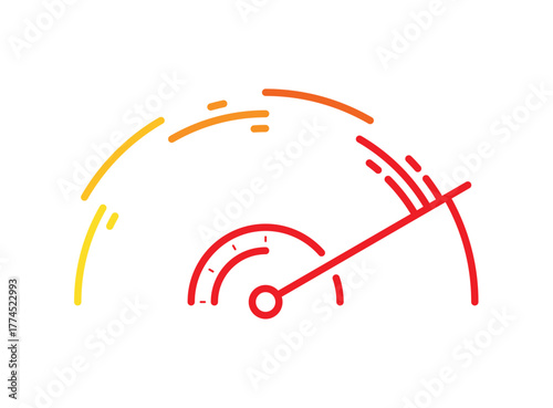 orange-red fast half-dial concept. half-dial speedometer