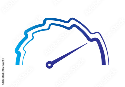 zig zag speedometer on white background. speed dial concept