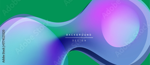 Abstract flowing shapes, vibrant colors, modern design. Gradient blends create dynamic visual effect. Background element for projects.