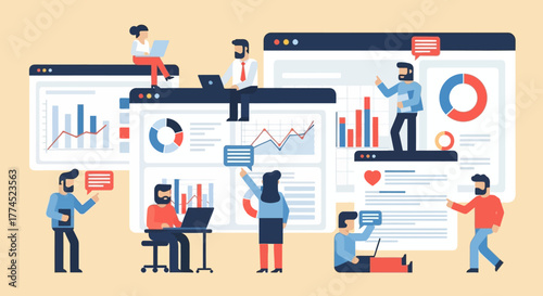 business people icons set