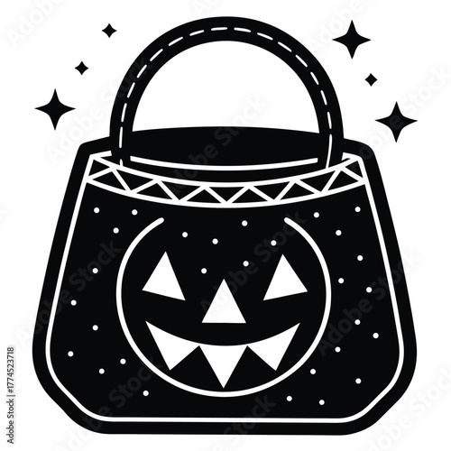 trick or treat bagv vector icon