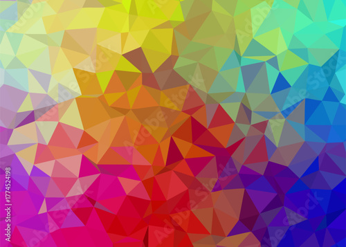 Vibrant Geometric Abstract A Colorful Low Poly Design with Triangle Shapes and Patterns