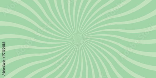 Abstract pastel green radial burst pattern with wavy lines emanating from a central point, creating a dynamic and retro-inspired background for graphic design and creative projects